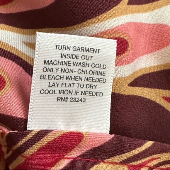 NY&C Blouse Top Retro Print Sleeveless V-Neck Tiered Layered Summer Small NEW - Picture 9 of 11